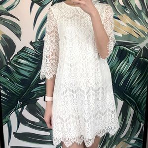 Embroidered White Dress